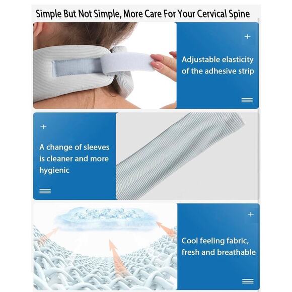 Neck Brace for Sleeping, Soft Foam Cervical Collar for Neck Pain and Support (M) - Picture 4 of 8